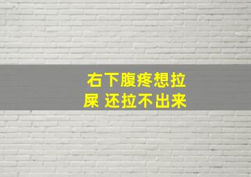 右下腹疼想拉屎 还拉不出来